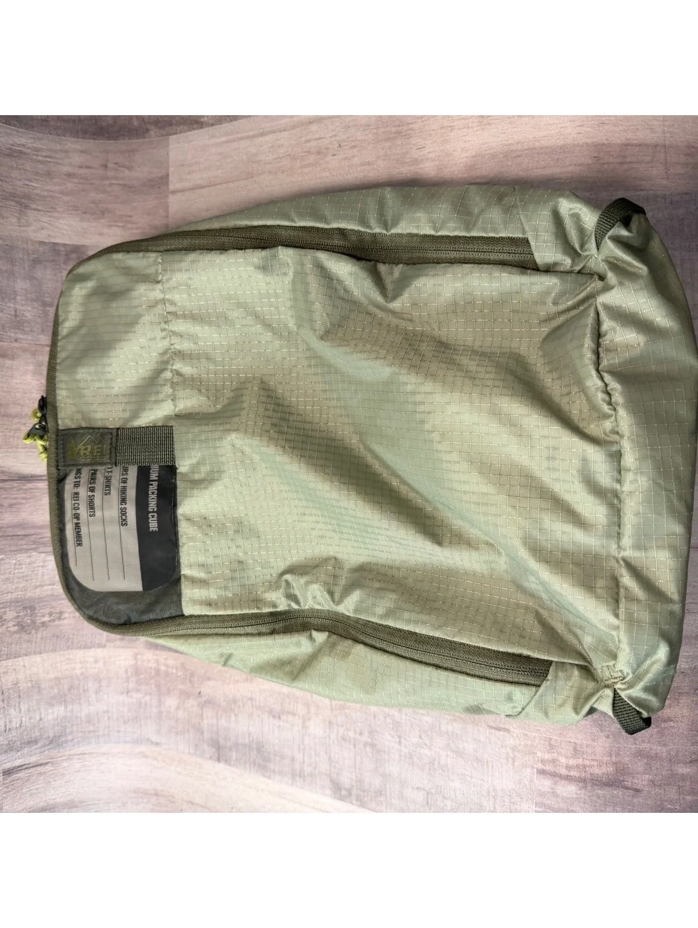REI Co-Op Packing Cube Expandable Green 8.5x11.5 Medium Ripstop Lightweight